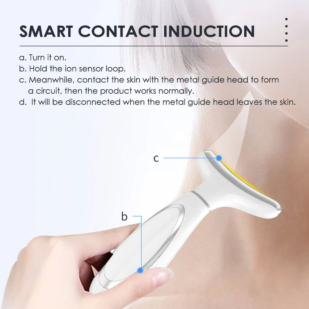 Microcurrent - Neck & Face 4 LED Therapy EMS  Specialised Tightening & Lifting Device - Anti Wrinkle - excess Skin -Double Chin Remover **Top Quality**