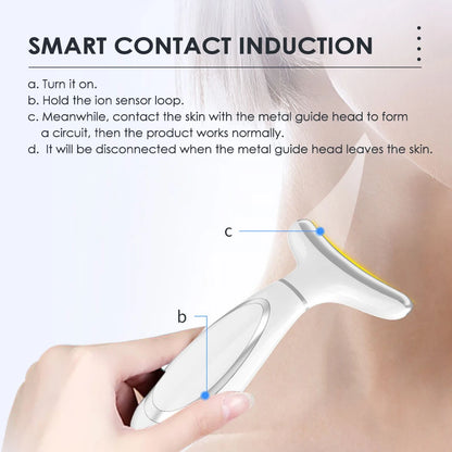 Microcurrent - Neck & Face 4 LED Therapy EMS  Specialised Tightening & Lifting Device - Anti Wrinkle - excess Skin -Double Chin Remover **Top Quality**