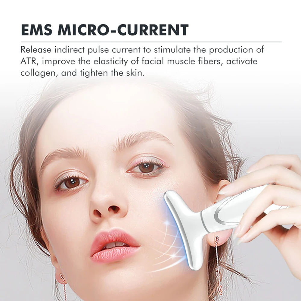 Microcurrent - Neck & Face 4 LED Therapy EMS  Specialised Tightening & Lifting Device - Anti Wrinkle - excess Skin -Double Chin Remover **Top Quality**