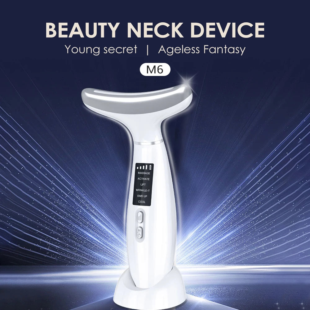 Microcurrent - Neck & Face 4 LED Therapy EMS  Specialised Tightening & Lifting Device - Anti Wrinkle - excess Skin -Double Chin Remover **Top Quality**