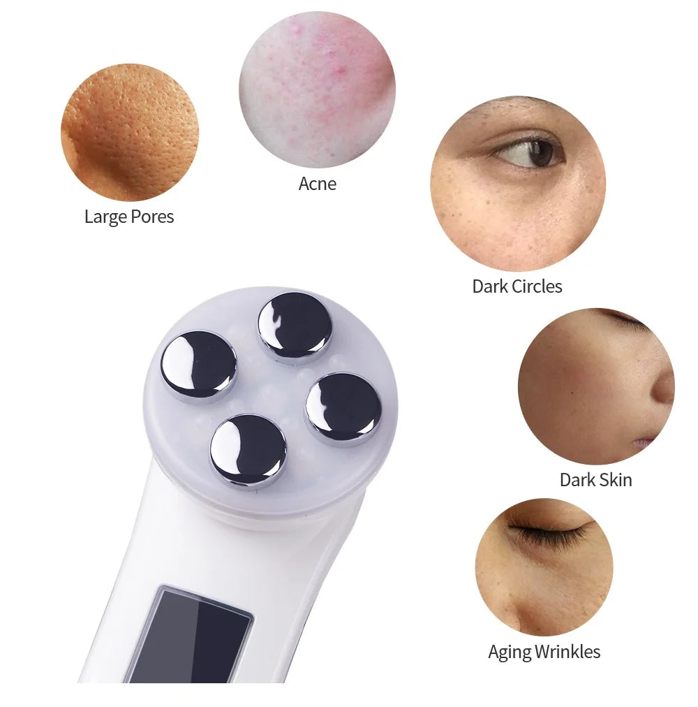 6-in-1 RF LED Photon Facial Massager | Anti-Aging, Wrinkle Reduction, Skin Tightening & Lifting Device