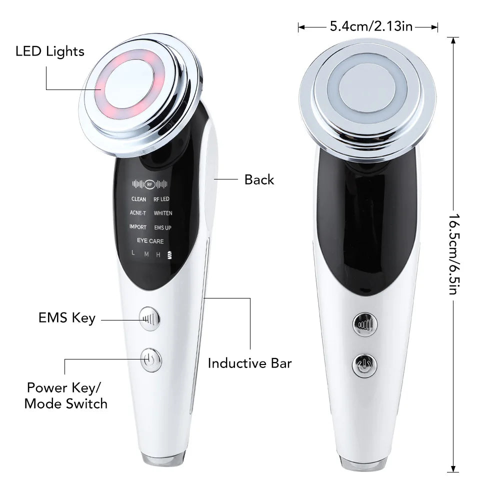 7 in 1 Face Lift Device Microcurrent Skin Rejuvenation LED Facial Massager Light Therapy Anti Aging Wrinkle Beauty Apparatus