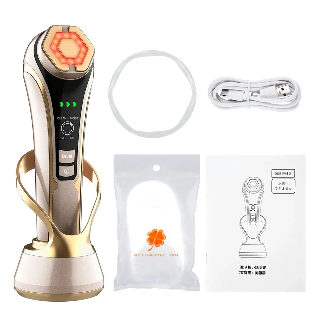 HIFU Face Skin Care EMS Facial Lifting Massager LED Photon Wrinkle Remover Vibration Anti-aging Device