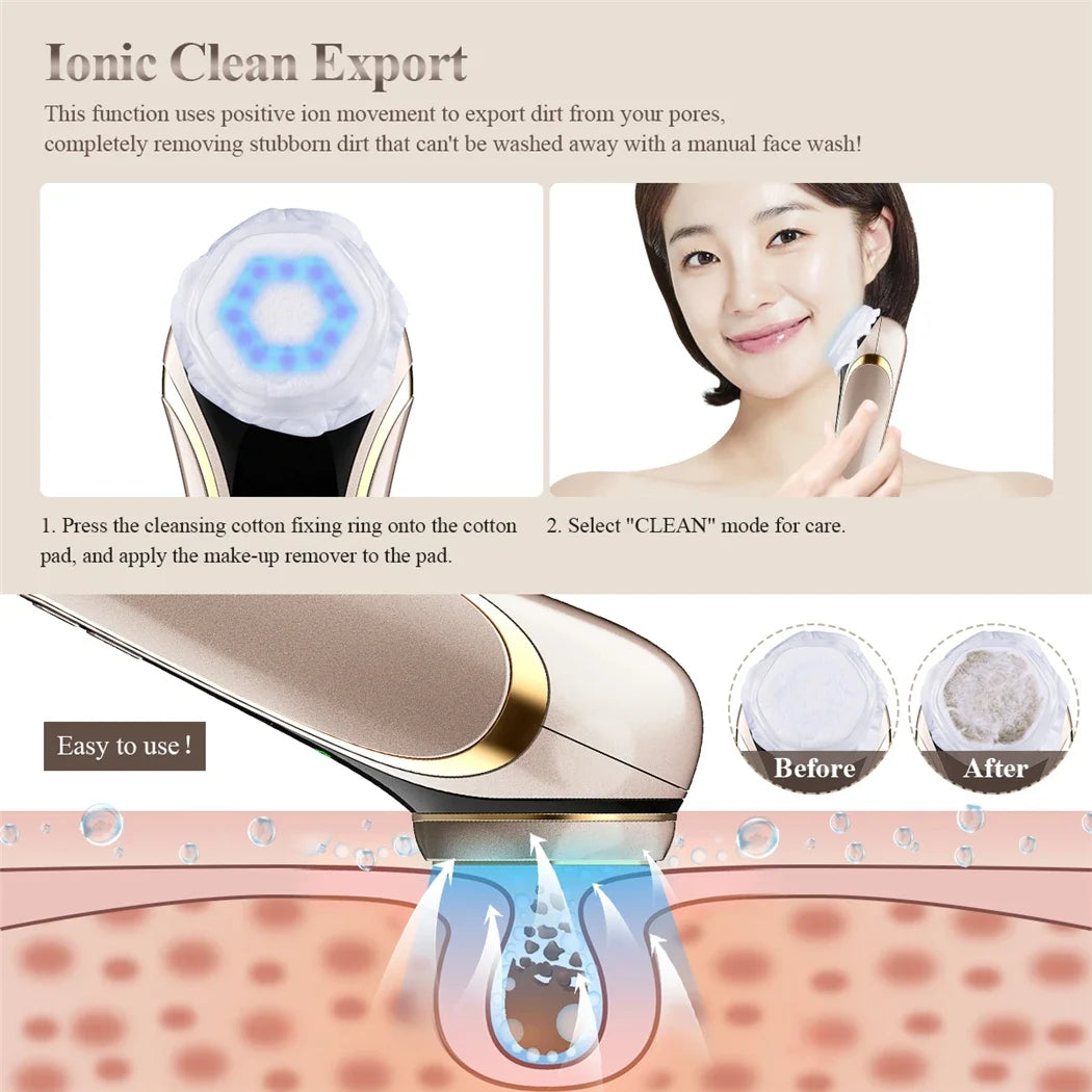 HIFU Face Skin Care EMS Facial Lifting Massager LED Photon Wrinkle Remover Vibration Anti-aging Device