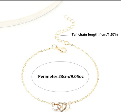 "Elegant Infinity Anklet – Stylish Design with Sparkling Accents"