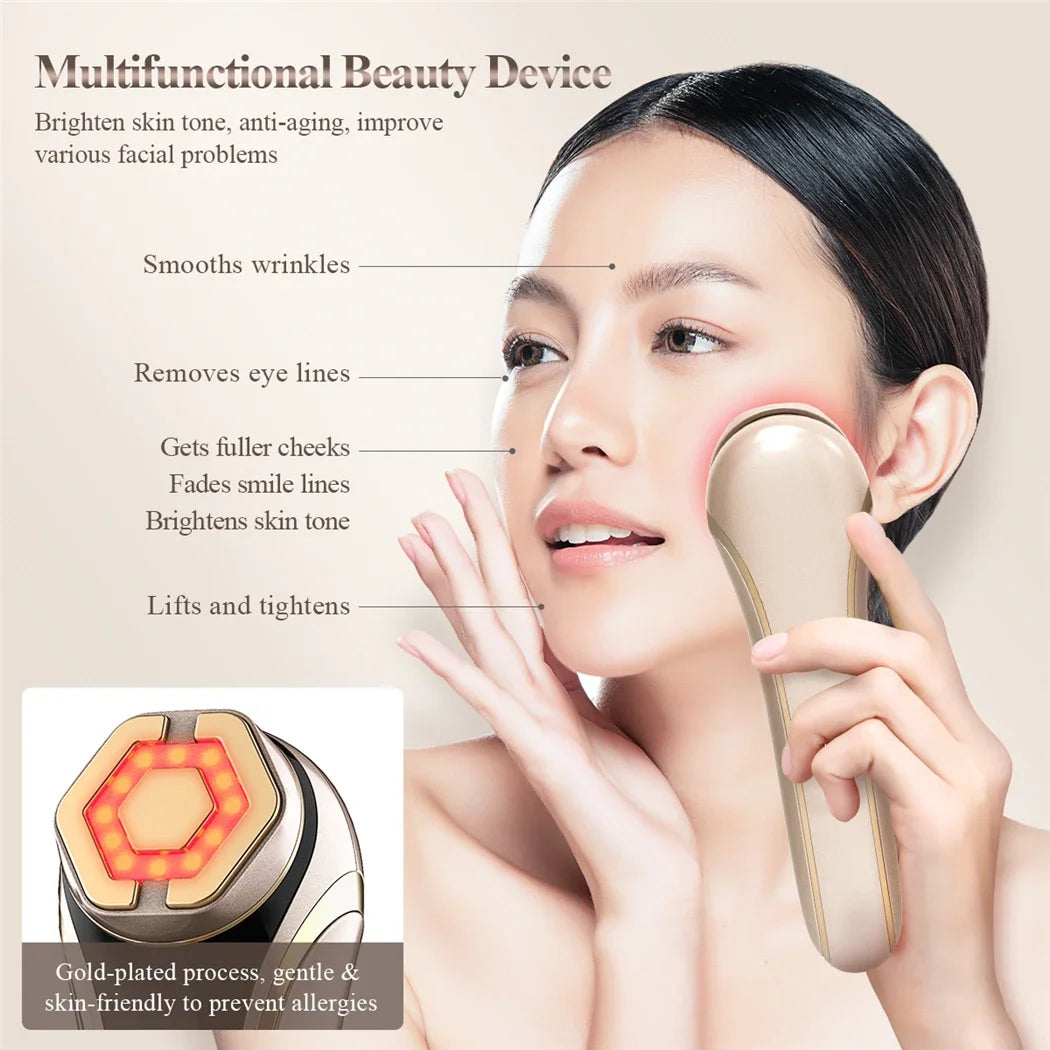 HIFU Face Skin Care EMS Facial Lifting Massager LED Photon Wrinkle Remover Vibration Anti-aging Device