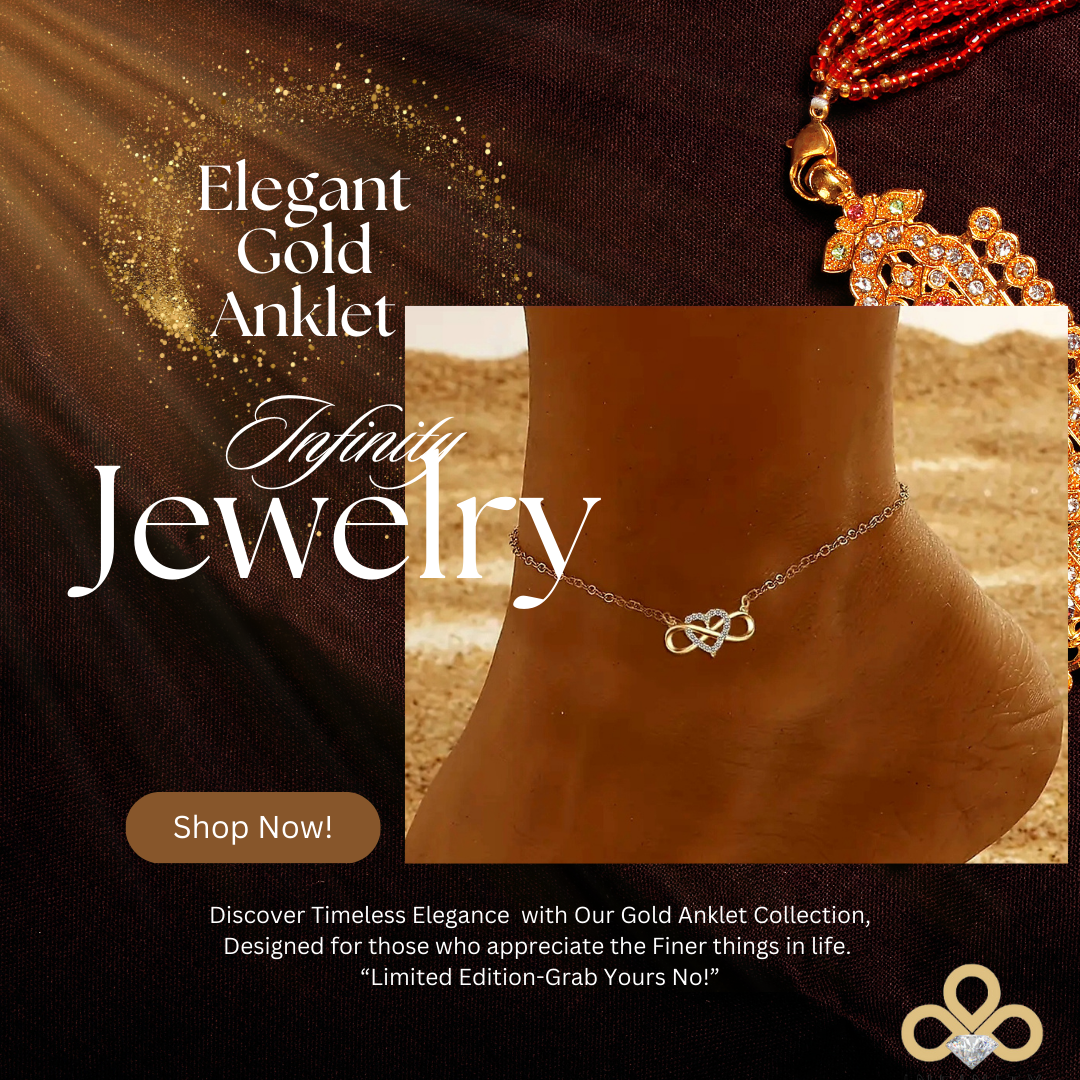 "Elegant Infinity Anklet – Stylish Design with Sparkling Accents"